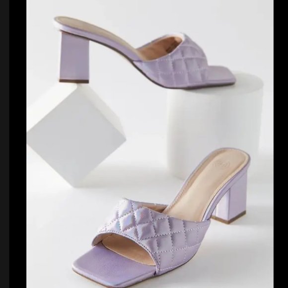 ⭐️ Callie Quilted Heeled Boho Peasant Hipster Hippie Art Farmhouse Mule Heels - Picture 3 of 6